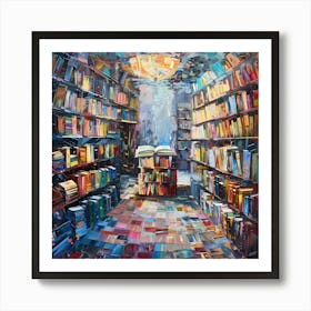 Books In Library Art Print