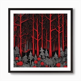 Red Forest 3 Art Print