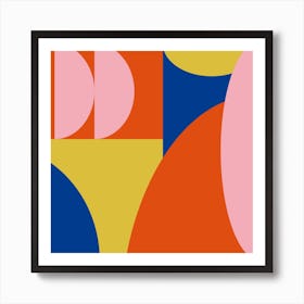 Primary Shapes And Colors Square Art Print