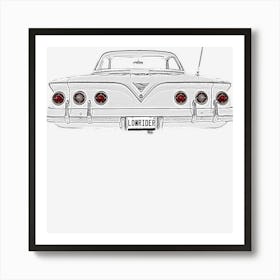 Lowrider 61 Impala Dark Colors Art Print