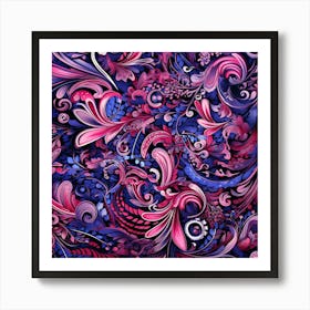 Abstract Floral Pattern 1 Art Print