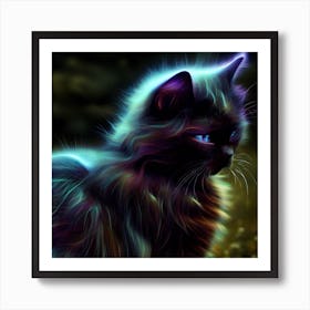 Lucid Black Cat Art Print