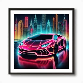 Neon Car 13 Art Print