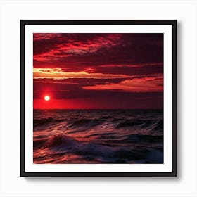 Sunset Over The Ocean 170 Art Print