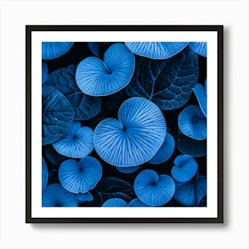 Blue Lily Leaves Art Print