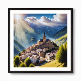 Village In The Mountains 2 Art Print