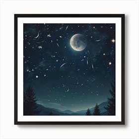 Night Sky With Stars 8 Art Print
