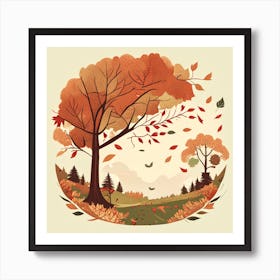 Autumn Leaves And Trees Art Print