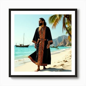 Islamic Man On The Beach 4 Art Print