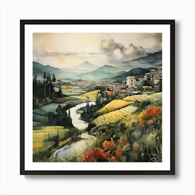 Astral Tuscany: Abstract Depths of Italian Beauty Art Print