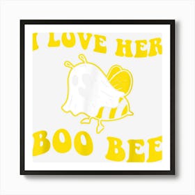 Halloween I Love Her Boo Bees Funny Art Print