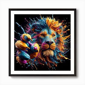 Colorful Lion Art Print