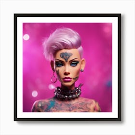 Bad Girl Tattoo Barbie 2 Art Print