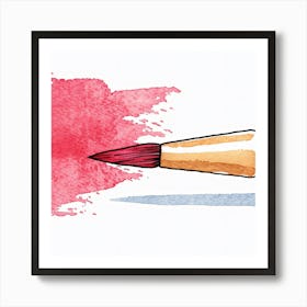 Pink Paint Brush Art Print