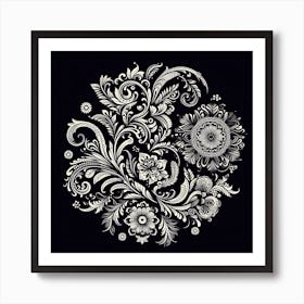 Russian Floral Pattern Art Print