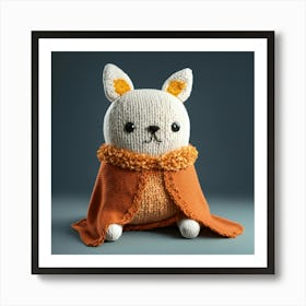 3d Cute Knitted Cape Pillow Hd Art Print