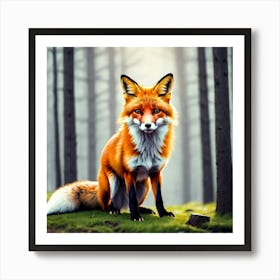 Fox In The Forest 5 Art Print