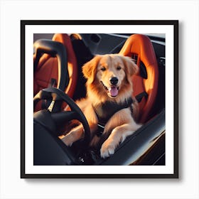 Dog in Sports Car Art Print