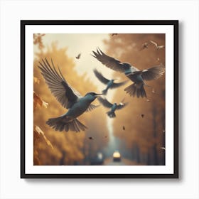 Birds In Flight 20 Art Print