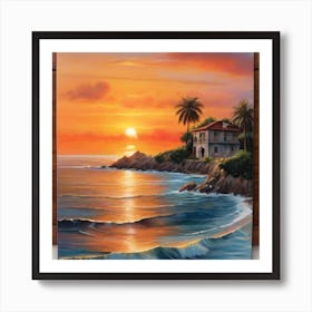 Sunset On The Beach Art Print