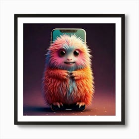 Firefly Creaturemorphic, Smartphone, Fluffy, Soft, Adorable, Innovative, Whimsical, Vibrant, Surreal (10) Art Print