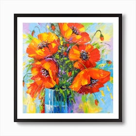 Bouquet of poppies 1 Art Print