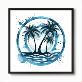 Palm Trees In The Water Art Print