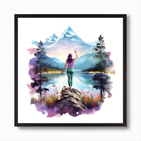 Watercolor Yoga 12 Art Print