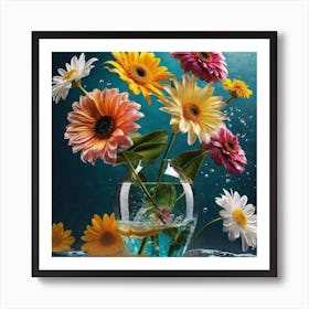 Flowers In Water 17 Art Print