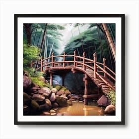 Bridge In The Woods 1 Art Print