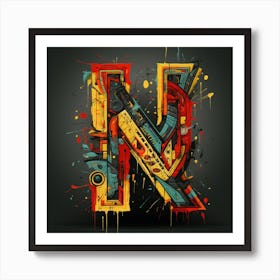 Graffiti Letter N Art Print