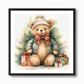Teddy Bear With Presents 2 Art Print