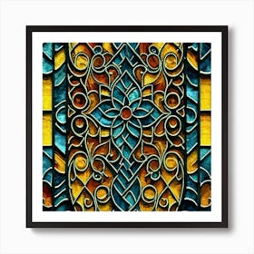 Picture of medieval stained glass windows 2 Art Print