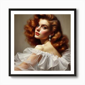 Woman With Red Hair 1 Art Print