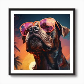 Dog In Sunglasses 1 Art Print