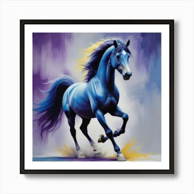 Blue Horse 5 Art Print