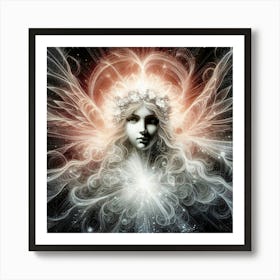 The Angel S Apparition Creative Illustration Art Print