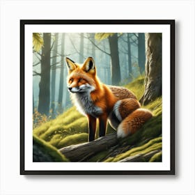 Red Fox In The Forest 70 Art Print