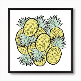 Cuddling Pineapples Art Print