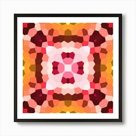 Orange Mosaic Pattern 1 Art Print