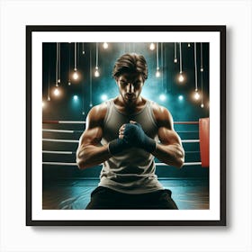 Boxer In Boxing Ring Art Print