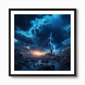 Lightning In The Sky Art Print