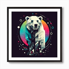 Geometric Art Polar bear 3 Art Print