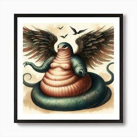 Snake With Wings Art Print