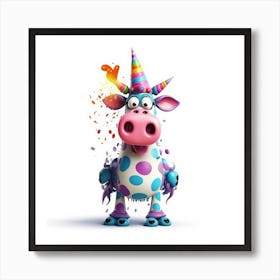 Birthday Cow Art Print