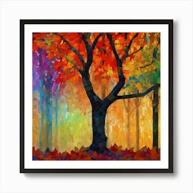 Colorful Autumn Tree Art Print