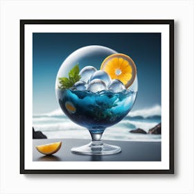 Glass Of Ice Art Print