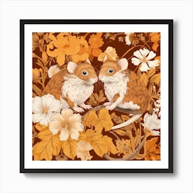 Fall Foliage Mouse Square 3 Art Print