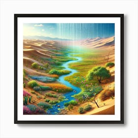 Rain: Desert Bloom. Art Print