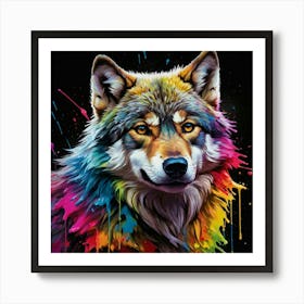 Colorful Wolf 3 Art Print